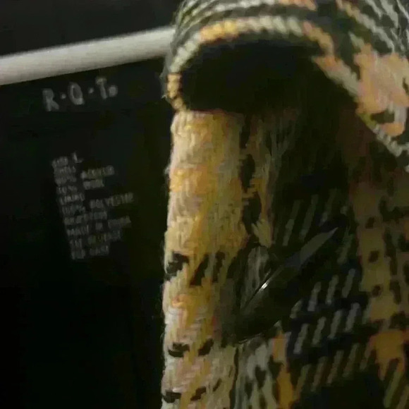 Appalachian State University ASU Colors black & yellow Plaid Peacoat size Large - Picture 6 of 6